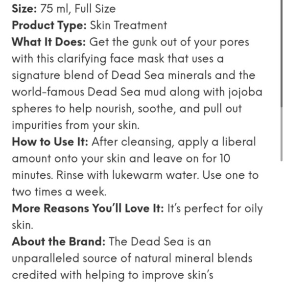 NEW | Ahava | Clearing Facial Treatment Mask | 2.5 oz - Picture 2 of 2